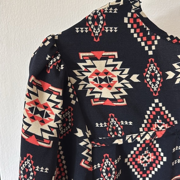 Xhilaration Navy Dress with Bishop Sleeves - Picture 6 of 6